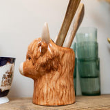 Highland Cow Ceramic Utensil Holder 3D - Home Deco London