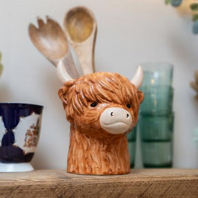 Highland Cow Ceramic Utensil Holder 3D - Home Deco London