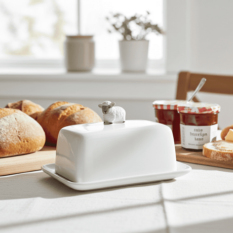Charming Ceramic Butter Dish with Sheep Design - Home Deco London
