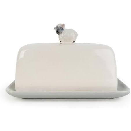 Charming Ceramic Butter Dish with Sheep Design - Home Deco London
