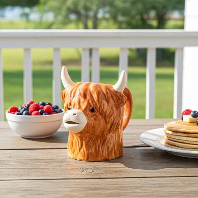 Highland Cow Ceramic Milk Jug 450ML - Home Deco London