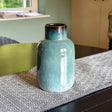Short Neck Reactive Blue Glaze Vase 25cm - Home Deco London