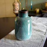 Short Neck Reactive Blue Glaze Vase 25cm - Home Deco London