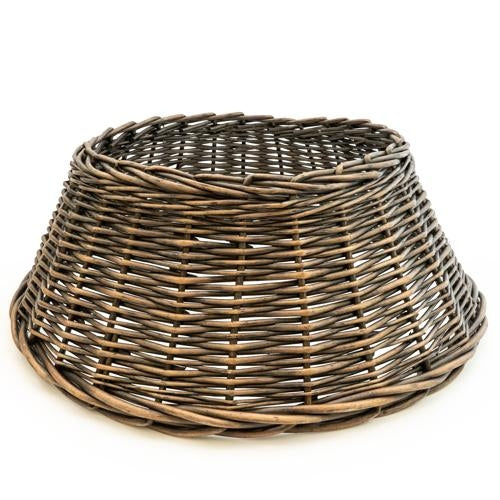 Dark Brown Wicker Christmas Tree Collar Basket