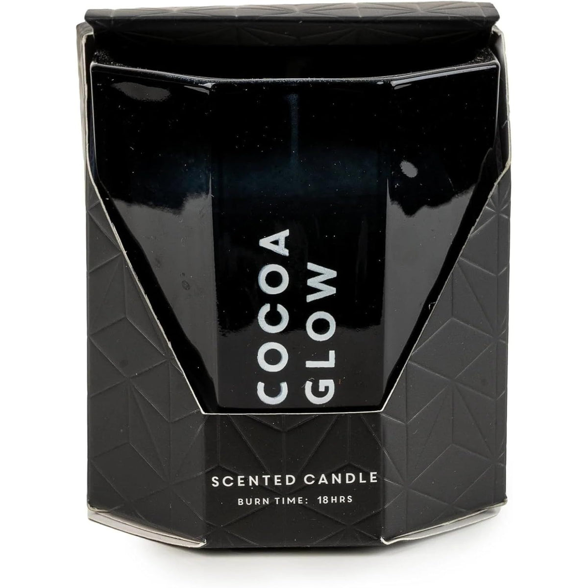 Cocoa Glow Candle Small Black Octagonal Design - Home Deco London