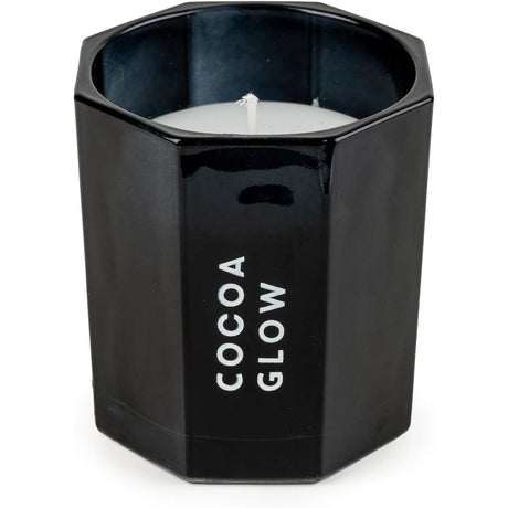 Cocoa Glow Candle Small Black Octagonal Design - Home Deco London