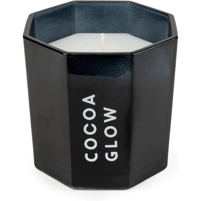 Cocoa Scent Candle - Large Octagonal Black Candle - Home Deco London