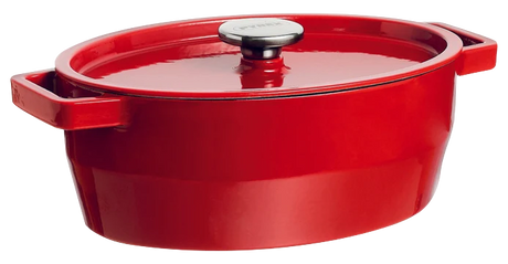 Pyrex SlowCook Red Oval cast iron casserole dish 33cm - Currently on Order - Orders will be delivered from the 15/10/2026.