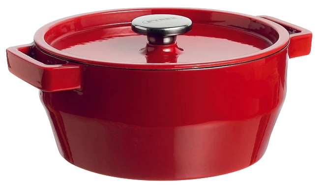 Pyrex SlowCook Red Round Cast Iron Casserole Dish 24cm - Currently on Order - Orders will be delivered from the 15/10/2026.