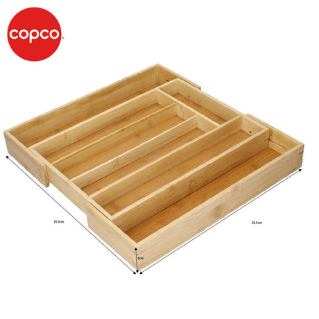 Copco Expandable Cutlery Tray Bamboo Design with 7 Slots - Home Deco London