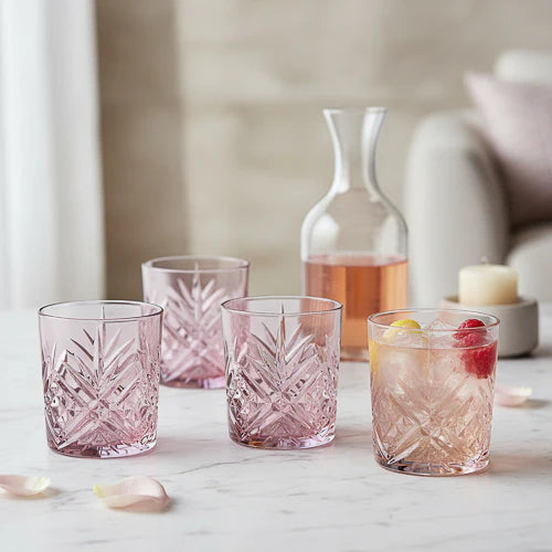 Cristal d'Arques Salzburg Set of 4 Mauve Tumbler Glasses 30cl - Home Deco London