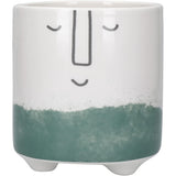 KitchenCraft Green Ombre Planter Smiley Face Pot Ceramic - Home Deco London