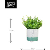 KitchenCraft Green Ombre Planter Smiley Face Pot Ceramic - Home Deco London