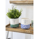 KitchenCraft Green Ombre Planter Smiley Face Pot Ceramic - Home Deco London