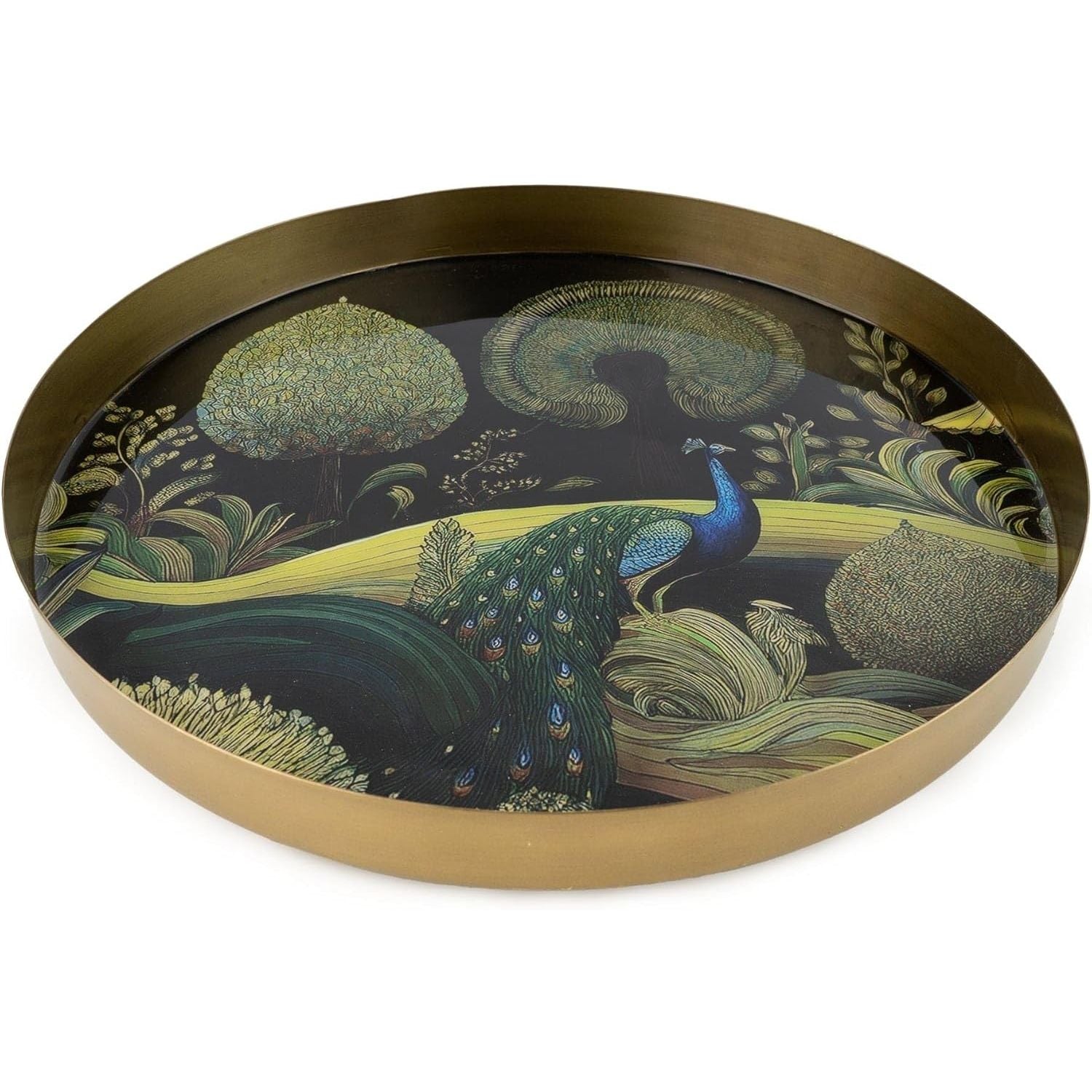 Silk Road Collection Round Metal Bukhara Tray - Home Deco London