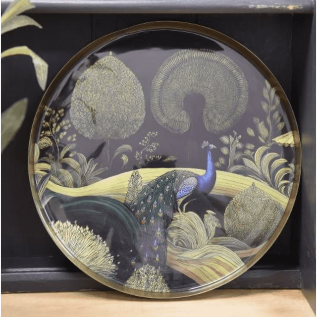 Silk Road Collection Round Metal Bukhara Tray - Home Deco London
