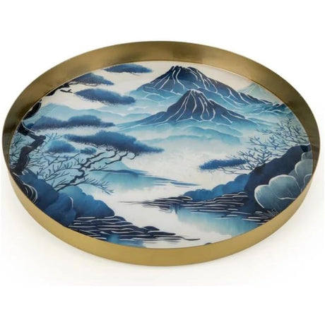Silk Road Round Tianshui Decorative Metal Tray - Home Deco London