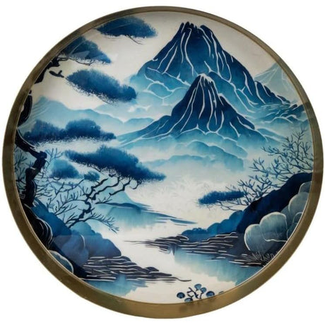 Silk Road Round Tianshui Decorative Metal Tray - Home Deco London