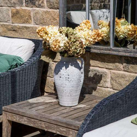 Decorative Urn Vase 37.5cm Stone Finish with Handle - Home Deco London
