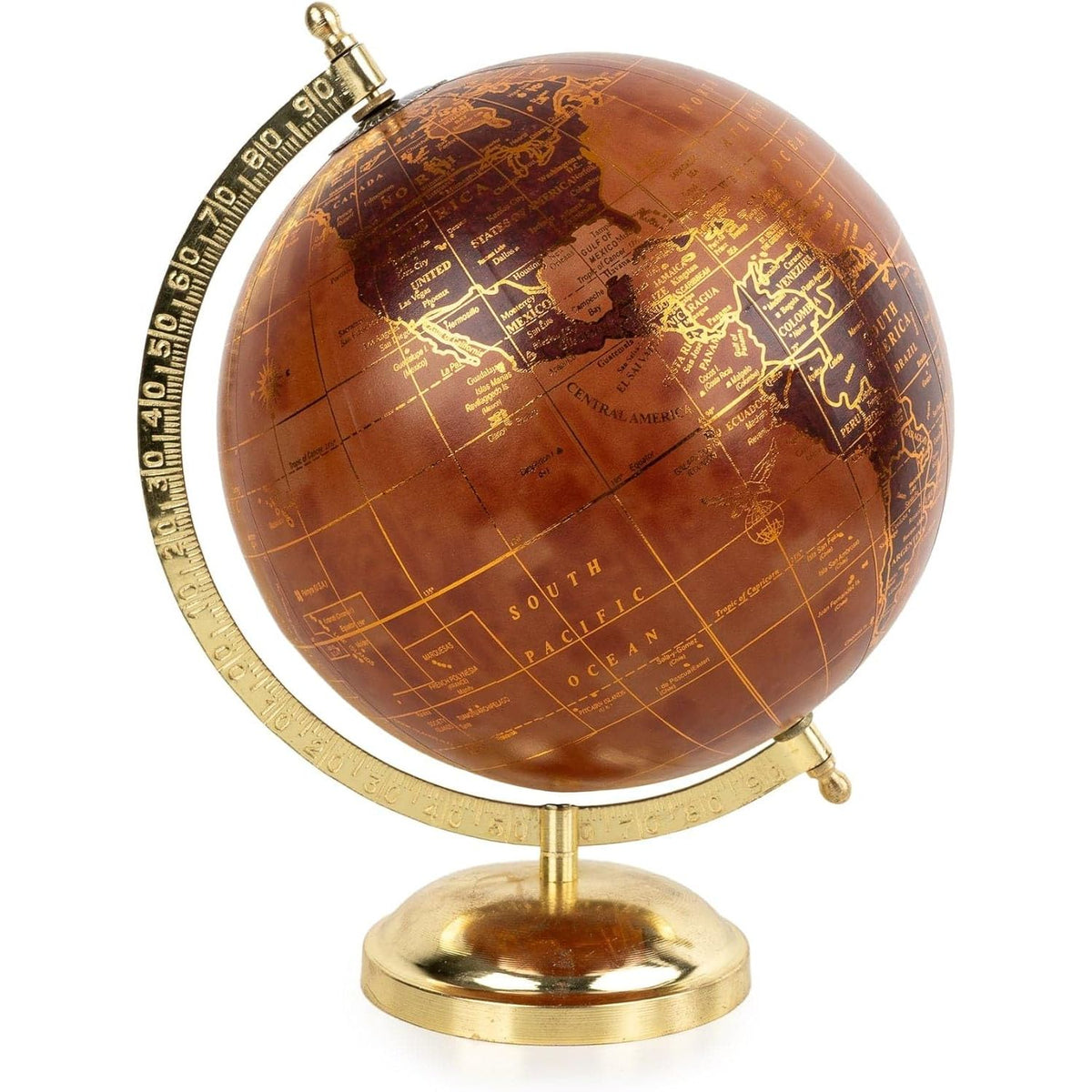Vintage Terracotta and Gold World Globe - Home Deco London