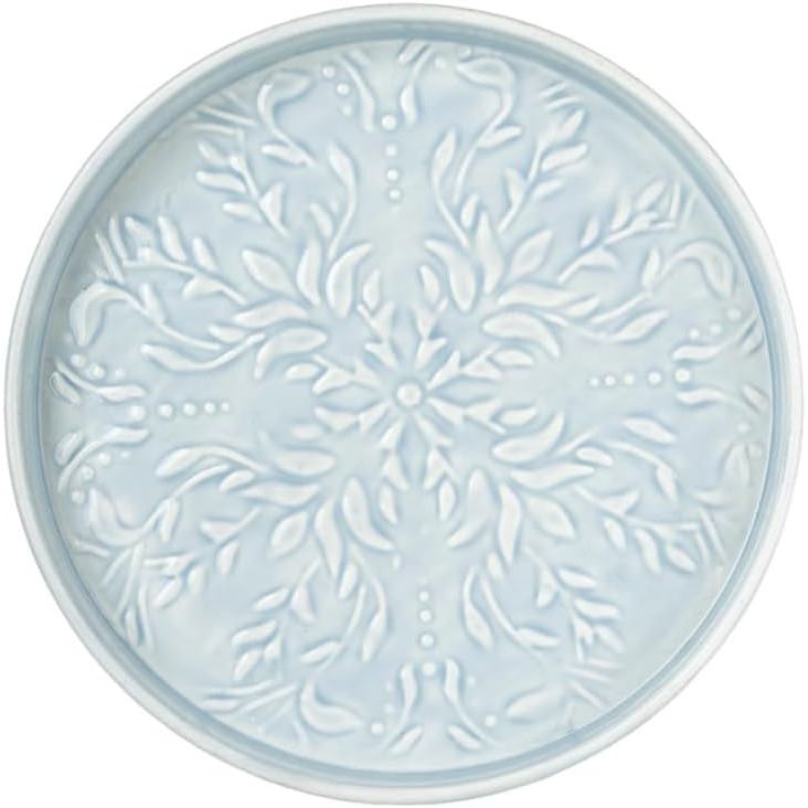 Enamel Tray in Light Blue 32.5cm Embossed Enamel - Home Deco London