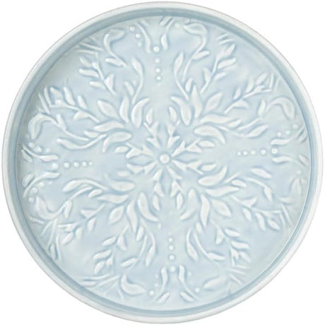 Enamel Tray in Light Blue 32.5cm Embossed Enamel - Home Deco London