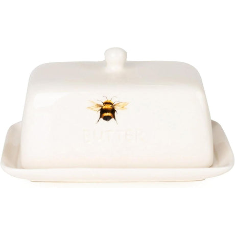 Elegant Bumblebee Ceramic Butter Dish with Lid - Home Deco London