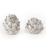 Artichoke Small Candleholder Resin Stone 13.5cm - Home Deco London