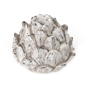 Artichoke Small Candleholder Resin Stone 13.5cm - Home Deco London