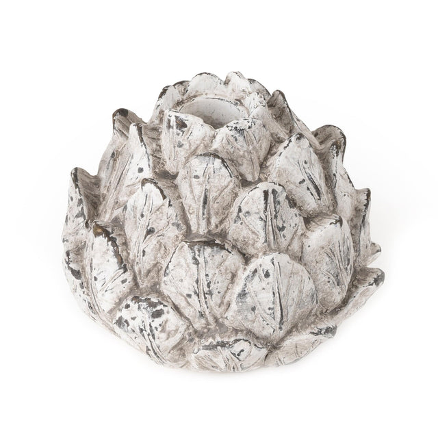 Artichoke Small Candleholder Resin Stone 13.5cm - Home Deco London