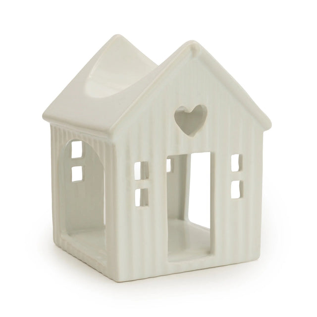 Elegant White House Ceramic Wax Burner - Home Deco London