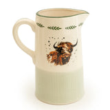 Ergonomic handle and spout of the Elegant Highland Cow Ceramic Jug, designed for easy pouring without spills, showcasing the highland cow jug style.