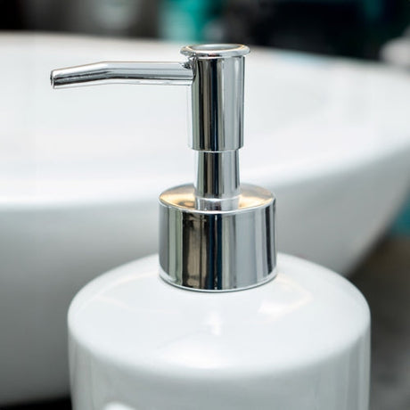 Bathroom Soap Dispenser Embossed Heart White