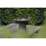 Esschert Design Small Ceramic Green Bird Bath on Pedestal - Home Deco London