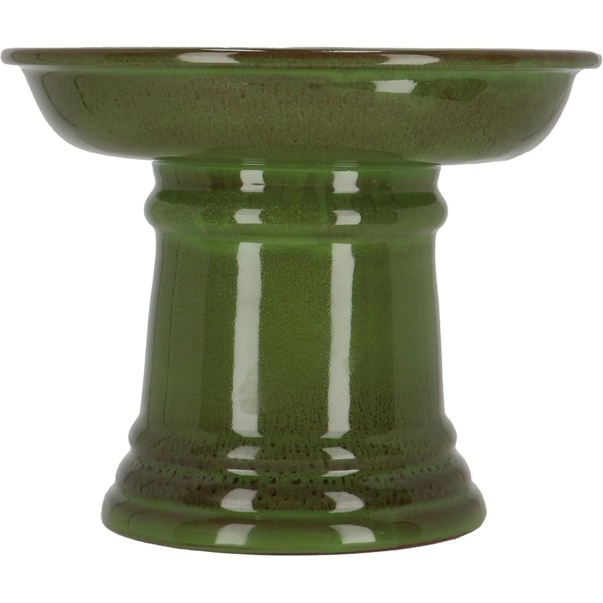 Esschert Design Small Ceramic Green Bird Bath on Pedestal - Home Deco London