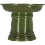 Esschert Design Small Ceramic Green Bird Bath on Pedestal - Home Deco London