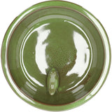 Esschert Design Small Ceramic Green Bird Bath on Pedestal - Home Deco London