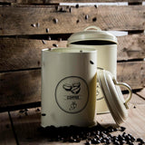 Farmhouse Vintage Design storage canisters set of 3, ideal for organizing tea, coffee, and sugar.