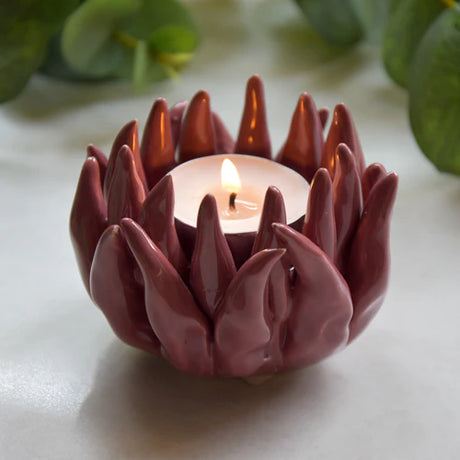 Flower Tealight Holder - Pink Blossom Design, Elegant Accent for Home Decor - Home Deco London