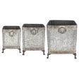 Footed planter square set of 3 zinc - outdoor garden planters perfect for flowers and herbs in any outdoor space.