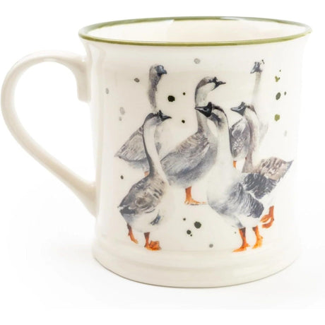 Country Kitchen Geese Ceramic Tankard Mug Set of 4 - Home Deco London