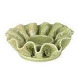 Lifestyle shot of Flower Shaped Tealight Holder in Green, enhancing home decor with a serene ambiance, an essential flower tealight holder.