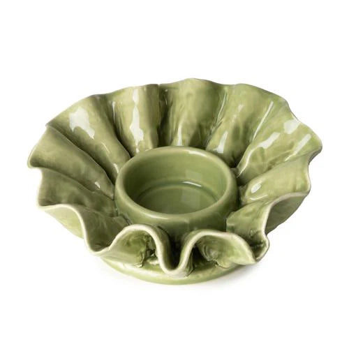 Flower Shaped Tealight Holder - Green from Home Deco London, a decorative piece that doubles as an elegant flower tealight holder for any setting.