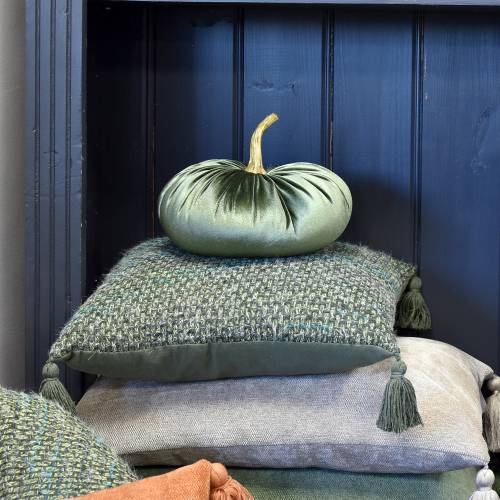 Velvet Green Pumpkin Decor Cushion - Home Deco London