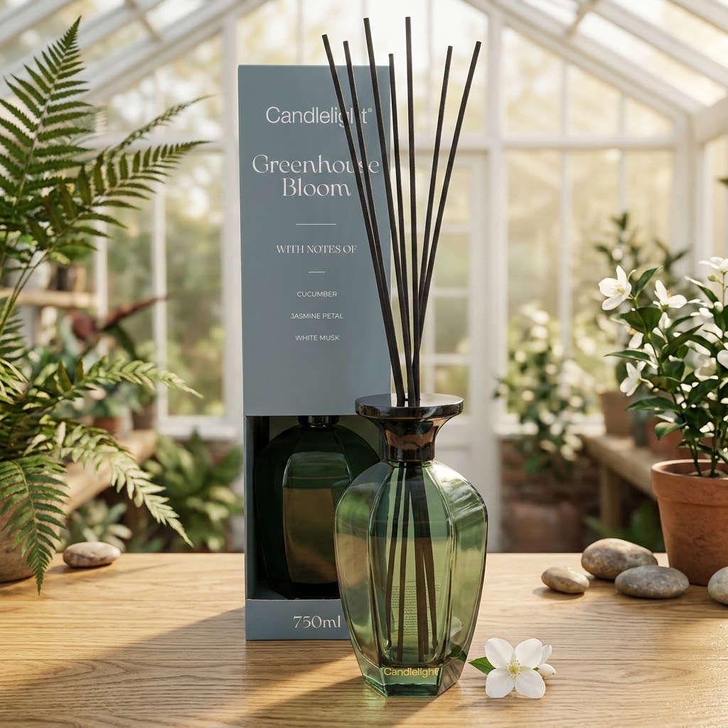 Glass Hexagonal Greenhouse Bloom Reed Diffuser 750ml