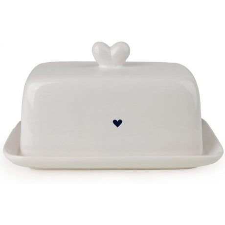 Heart Ceramic Butter Dish With Lid - Home Deco London