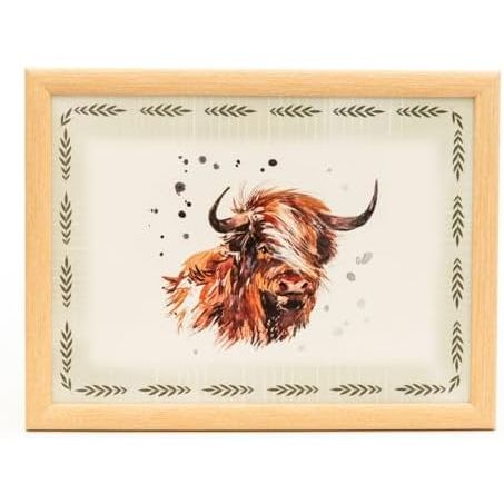 Highland Cow Lap Tray with Cushioned Base - Home Deco London