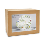 Home 16 Piece Set, Bumble Bee dinner set beautifully arranged on a wooden table, highlighting its porcelain craftsmanship.