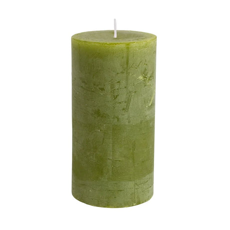 Spaas Rustic Pillar Candle 100x200mm Olive Green