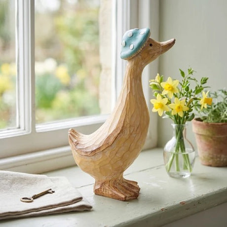 Duck Egg Mushroom Hat Duck Ornament Medium